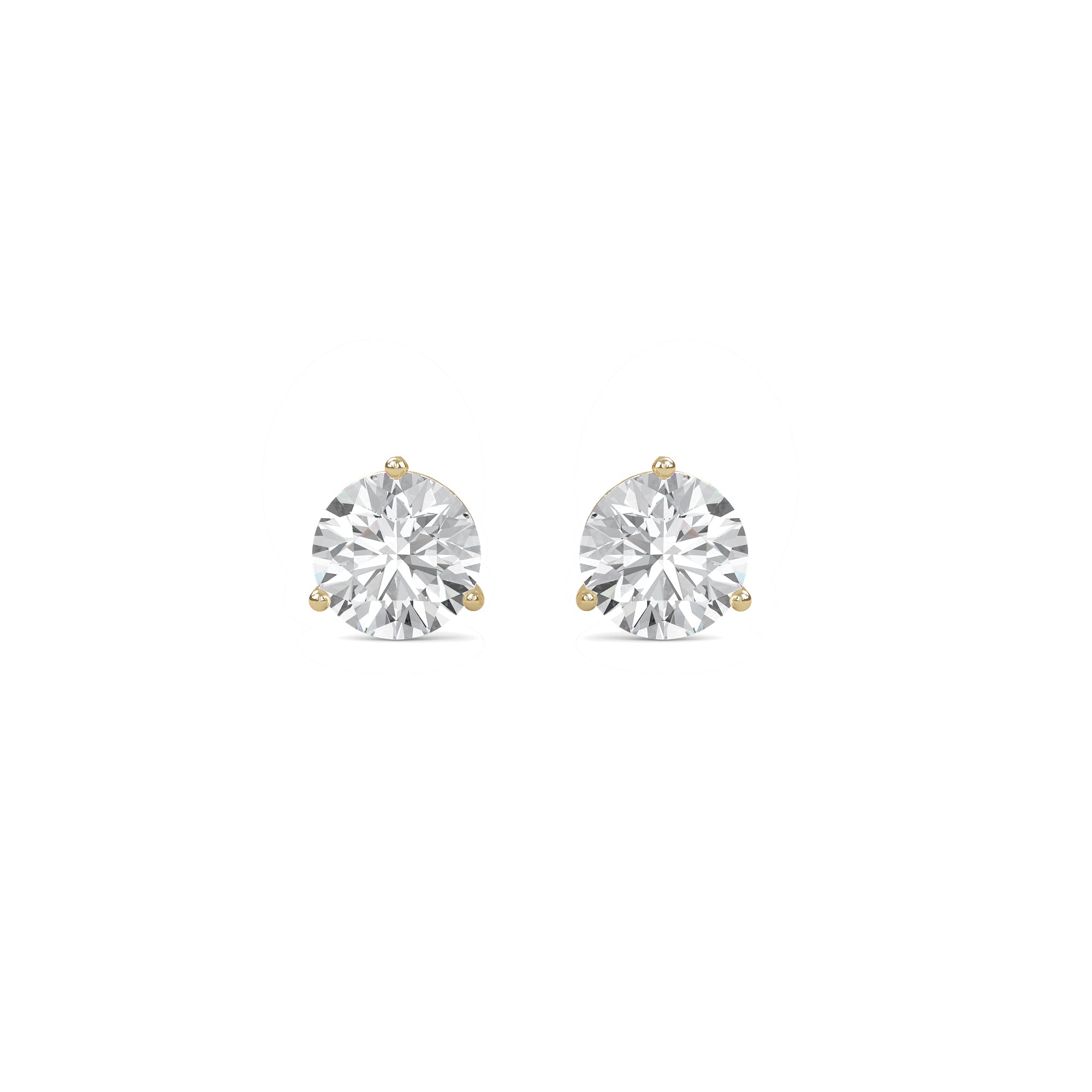 18K White Gold Three Prong Martini Round Brilliant Diamond Stud Earrings (1.00 CTW - F+ / VS1+)