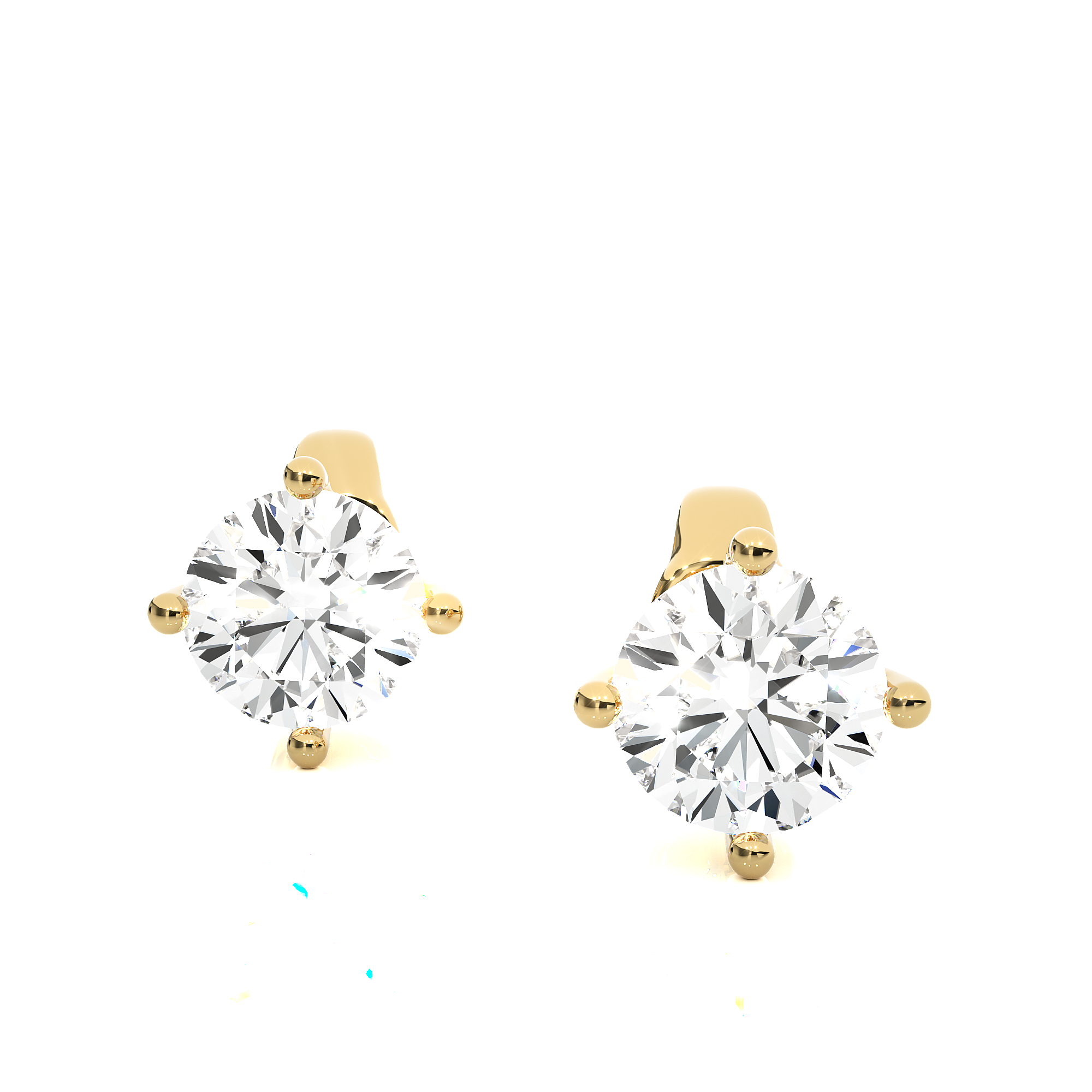 18K White Gold Four Prong Round Brilliant Diamond Stud Earrings (1.00 CTW - F+ / VS1+)